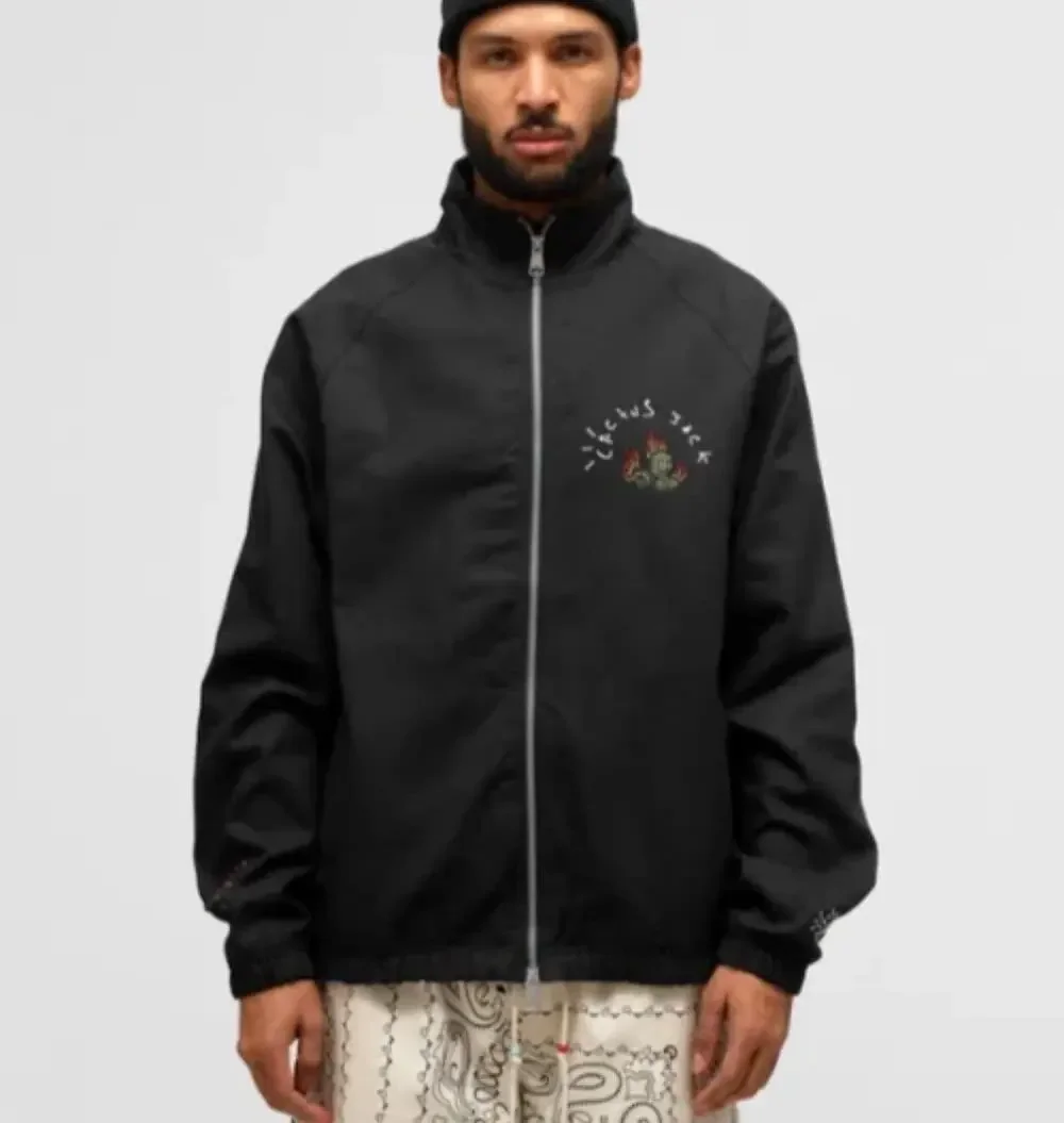 Cactus Jack x Air Jordan Flight Jacket XL Black Travis Scott Graphic Streetwear